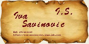 Iva Savinović vizit kartica